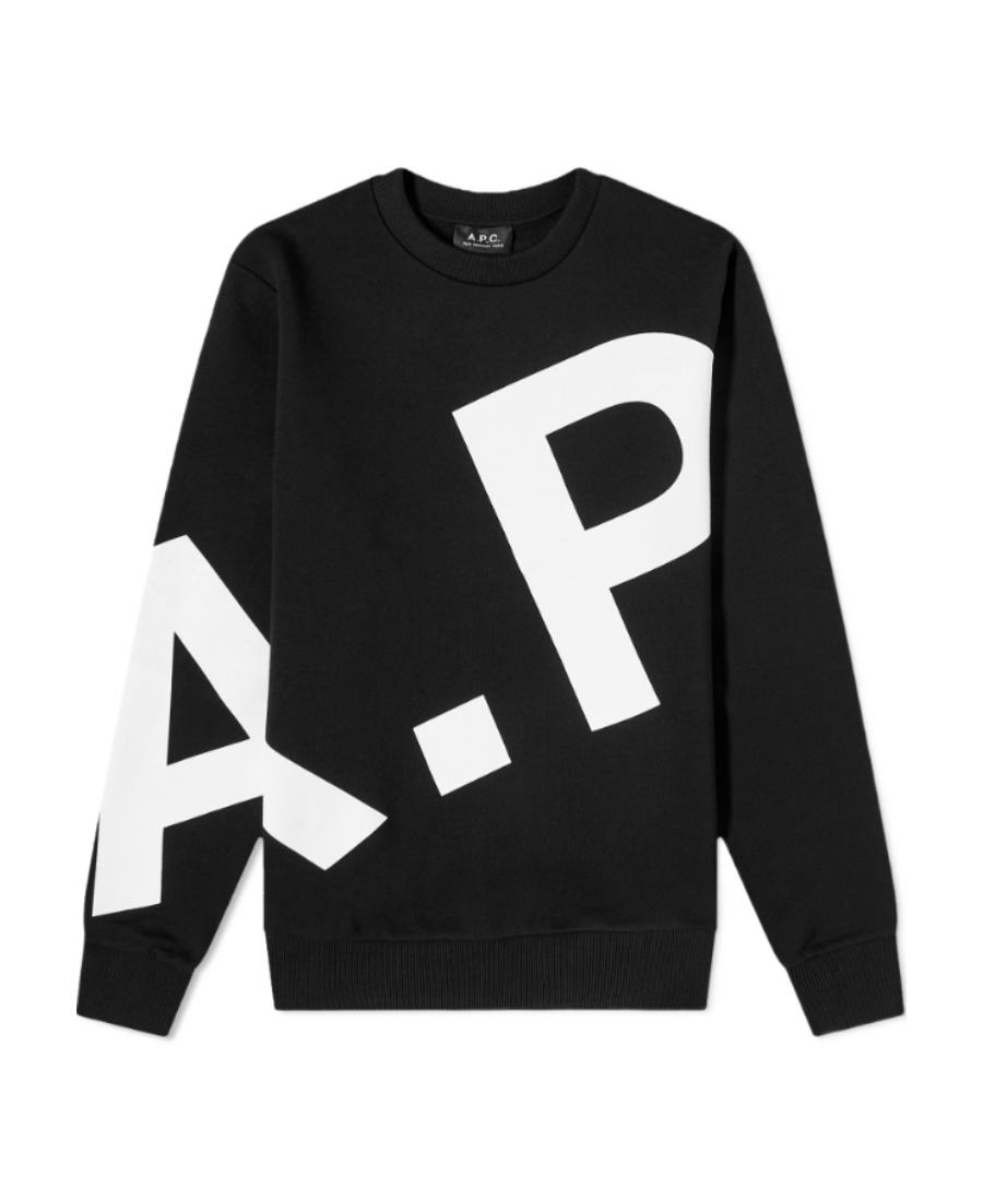 Apc A.p.c. Sweatshirt With Maxi Logo In Black