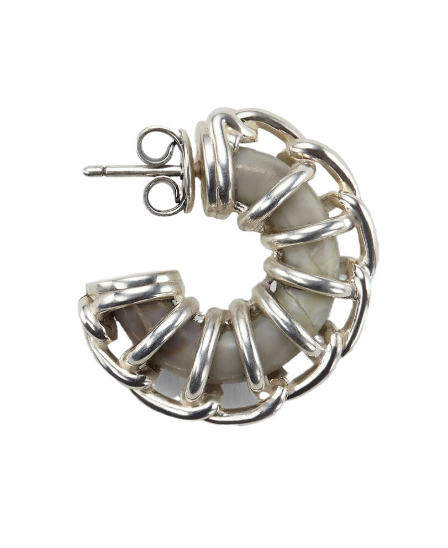 Bottega Veneta Weave Earrings In Gray