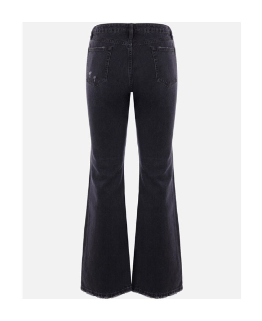 Frame Belt Ring Denim Trousers In Black