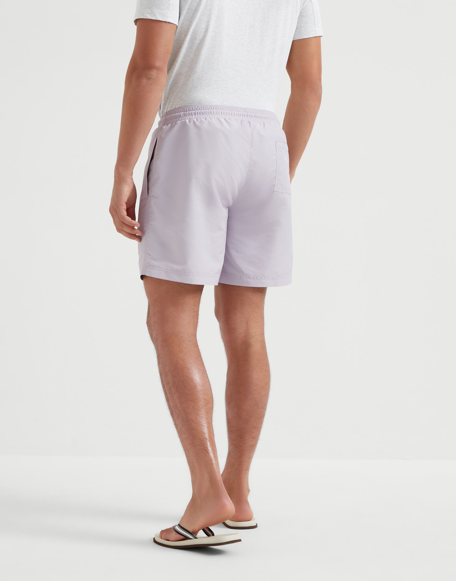 Brunello Cucinelli Drawline Swimming Trunks In Gray