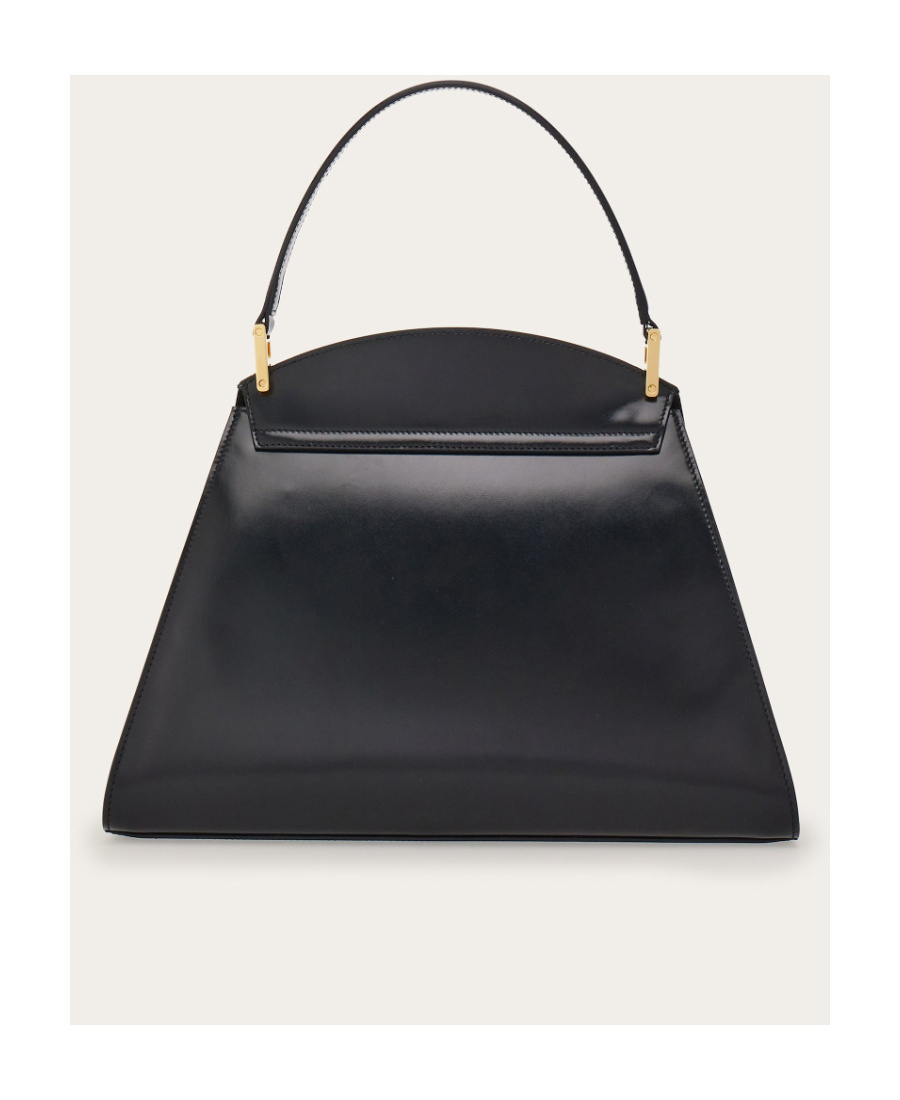 Ferragamo Black Geometric Tote Bag In Black
