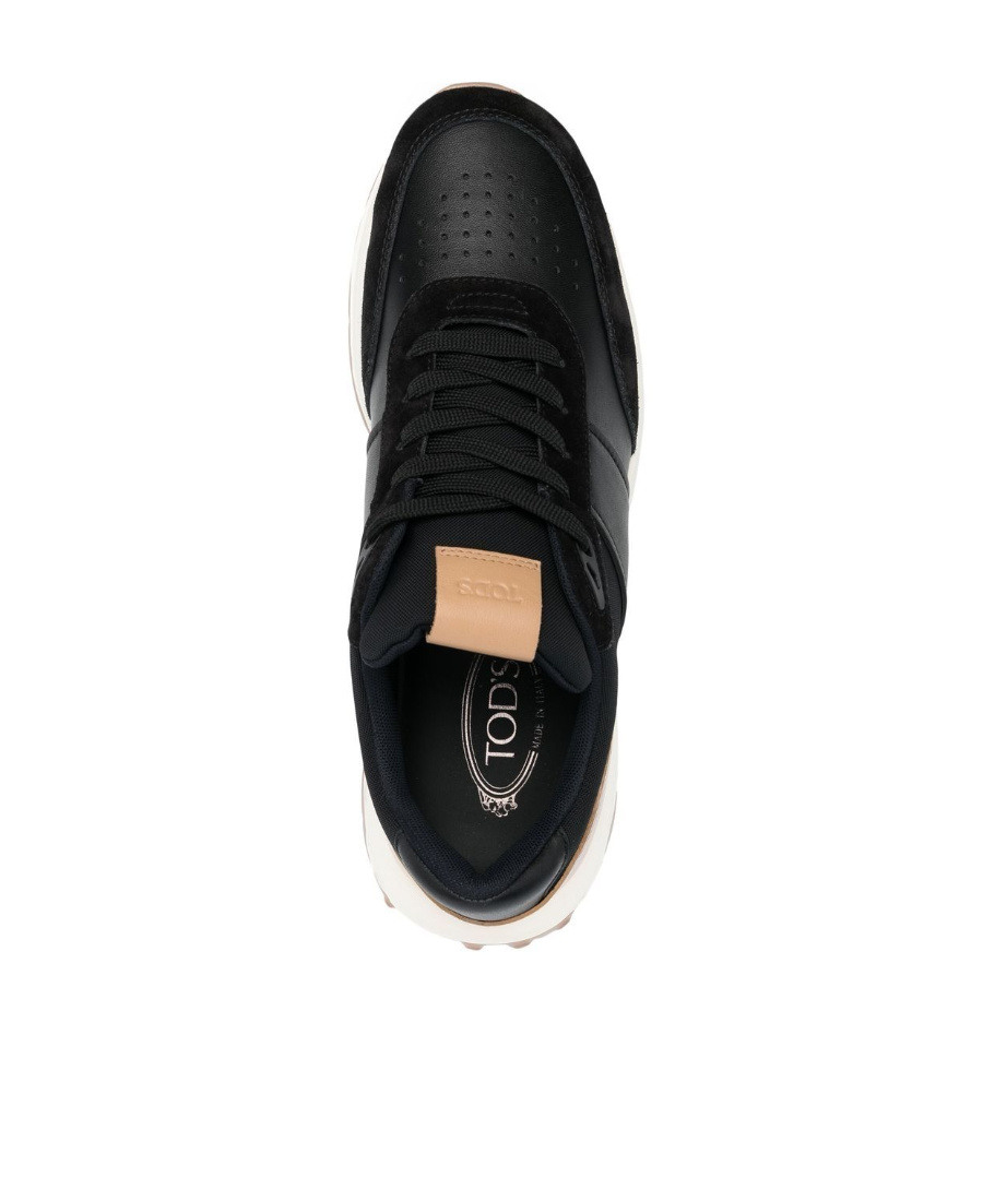 Tod's Stripe-detail Ow-top Sneakers In Black