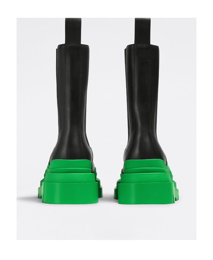Shop Bottega Veneta Contrast Chunky Sole Boots In Black