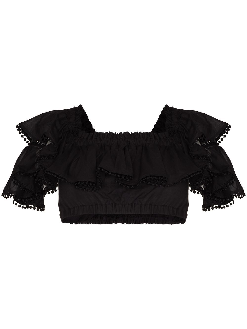 Shop Charo Ruiz Cata Off-shoulder Cropped Top