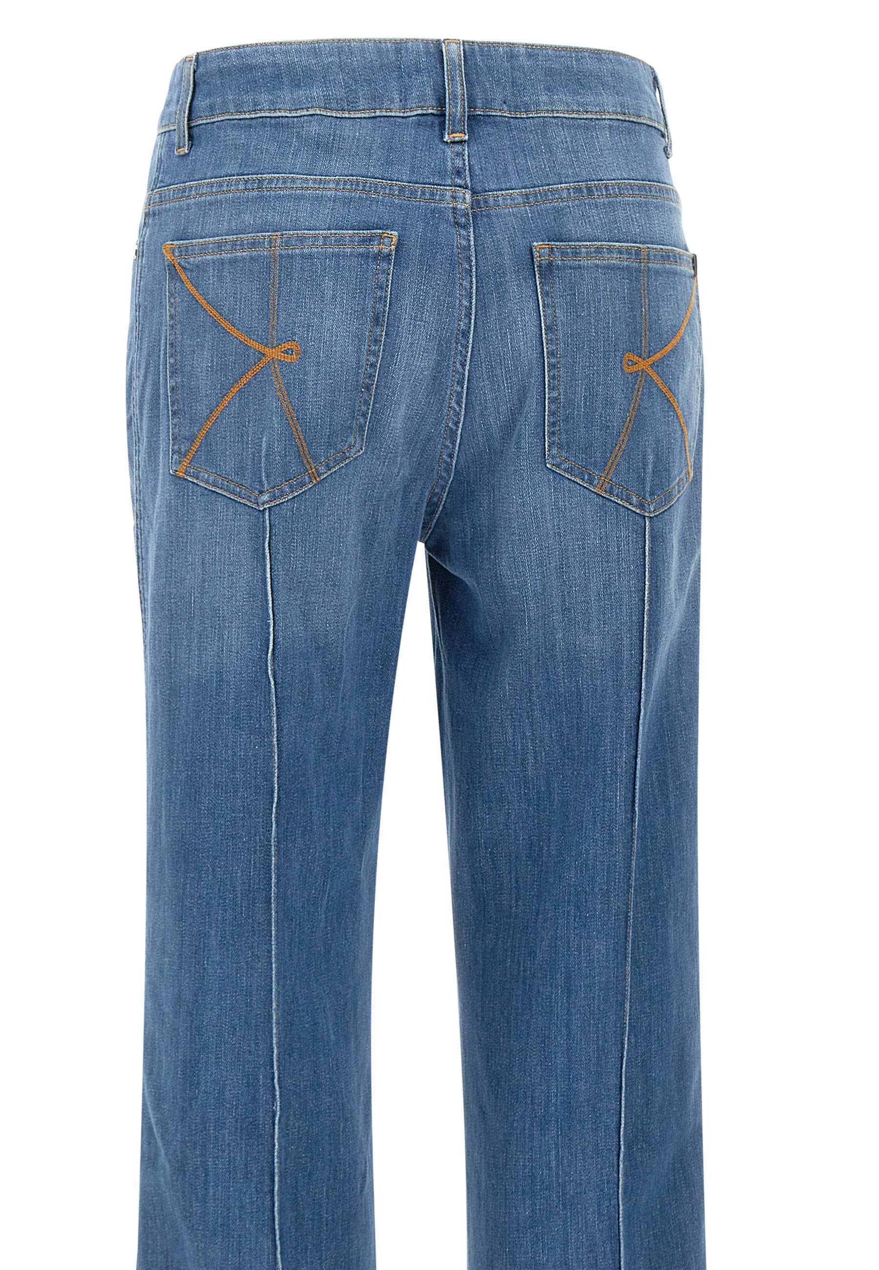 Kaos Piped-trim Jeans In Blue