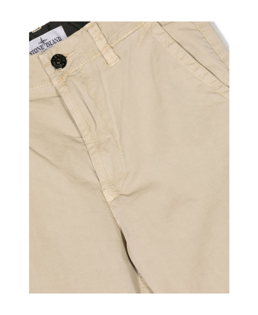 Stone Island Compass-motif Straight-leg Trousers In Nude