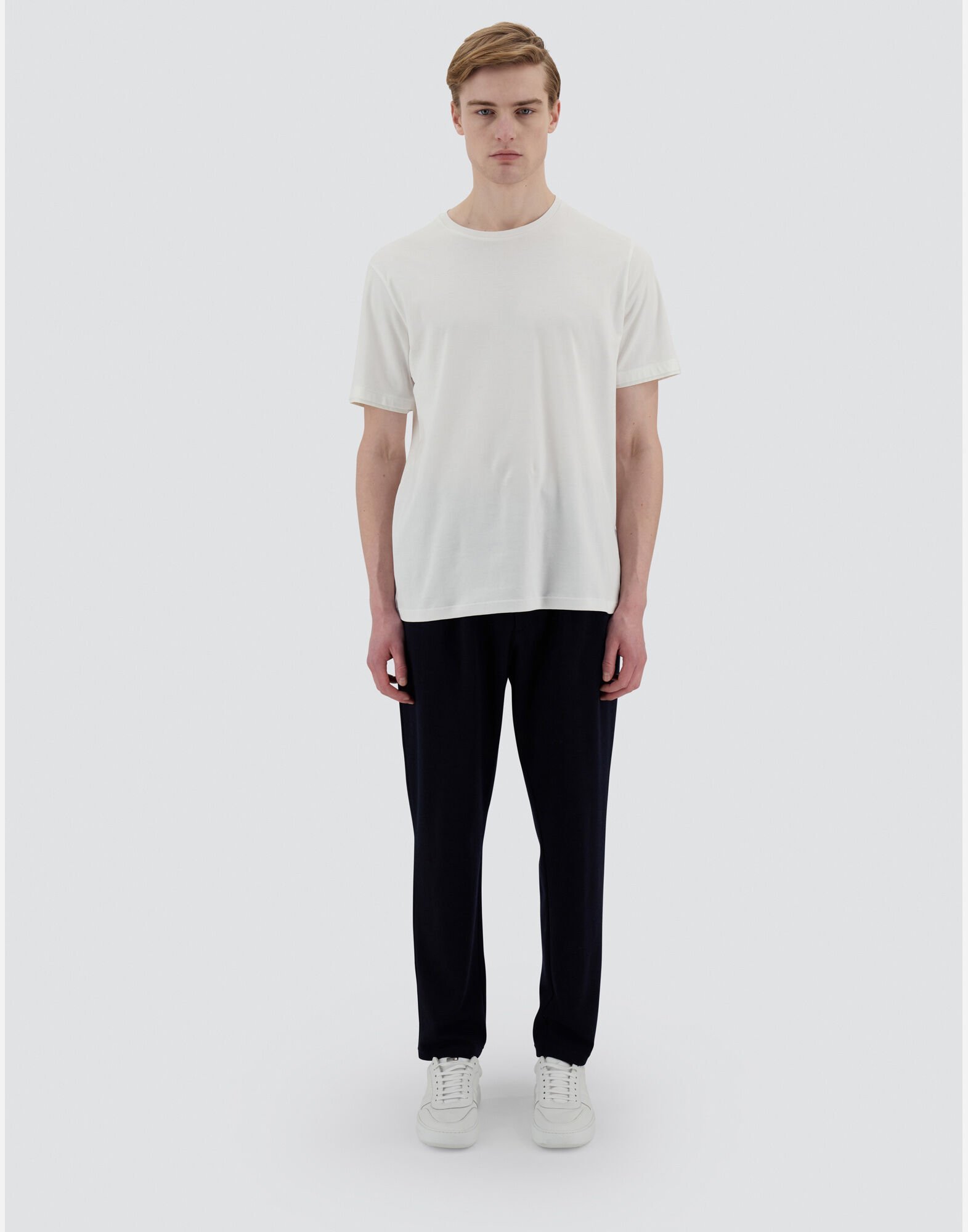 Herno Men Resort T-shirt In Cotton And Light Stretch Nylon In White