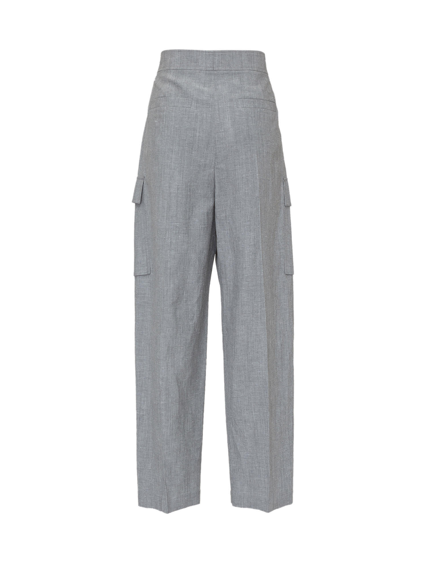 Brunello Cucinelli Trousers With Belt In Gray