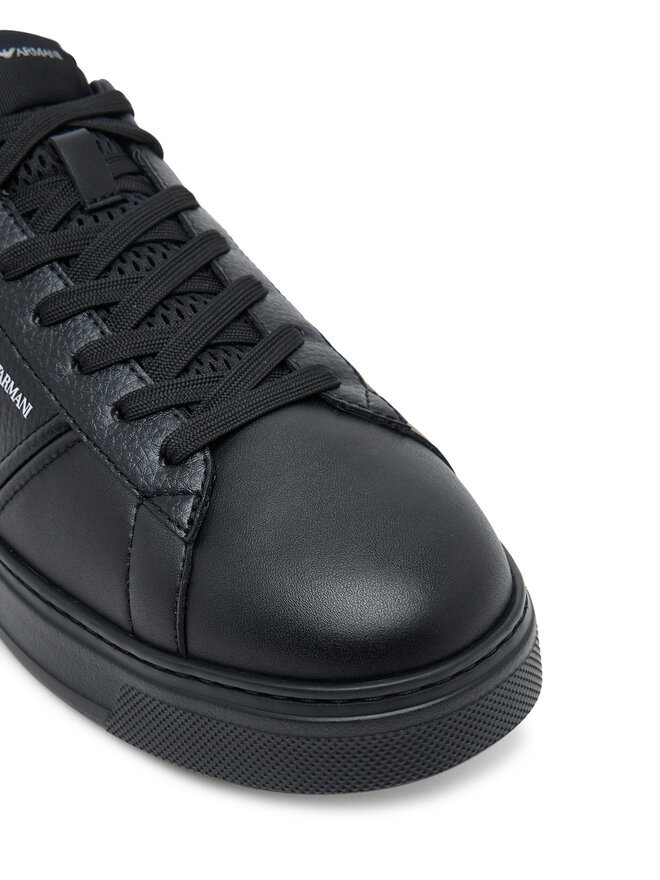 Emporio Armani Panelled Lace-up Sneakers In Black