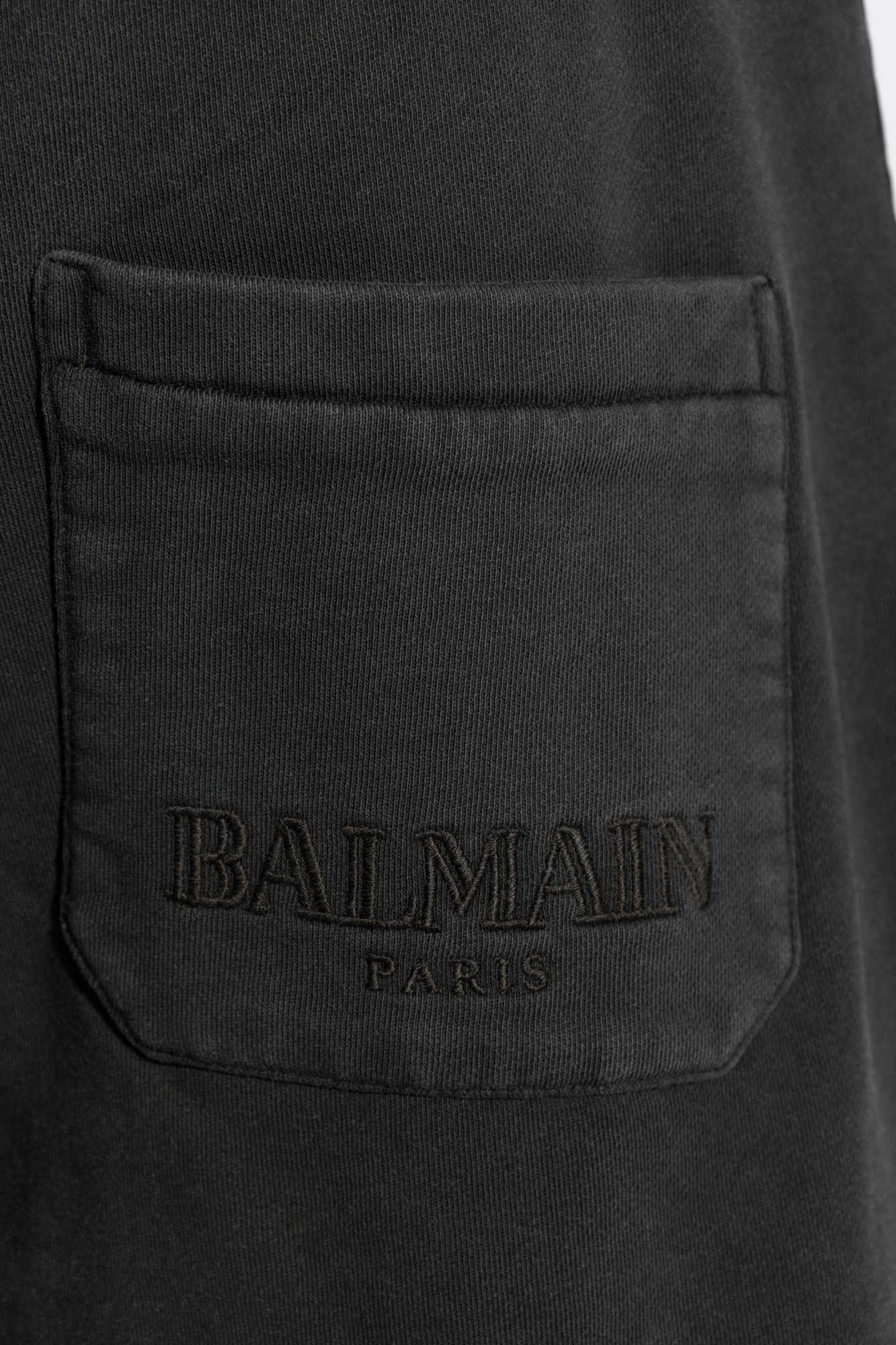 Shop Balmain Logo-embroidered Track Shorts In Black