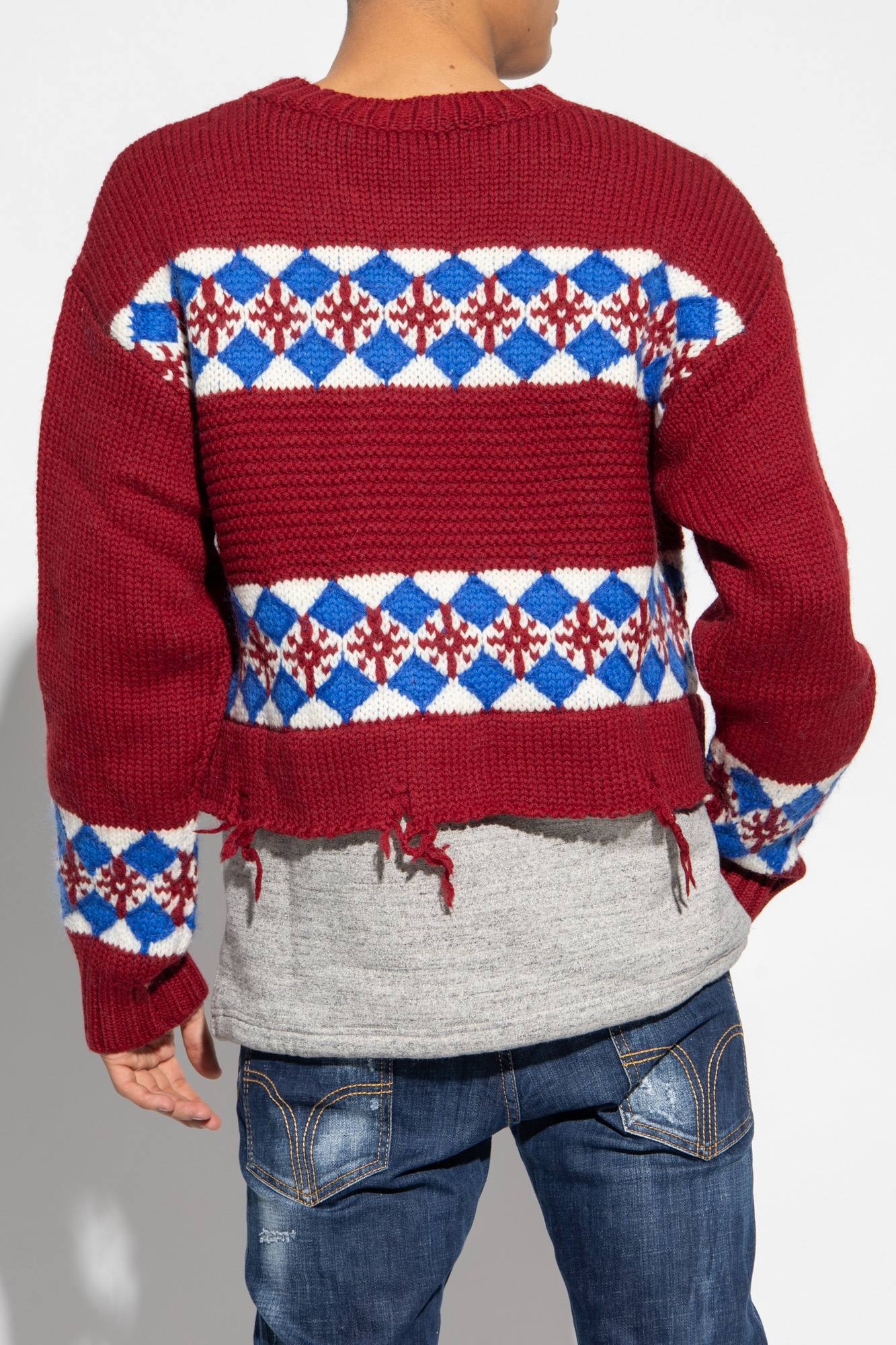 Shop Dsquared2 Distressed-finish Wool Jumper In White