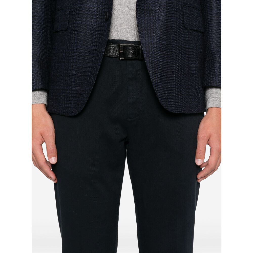 Canali Belt-loop Casual Pants In Black