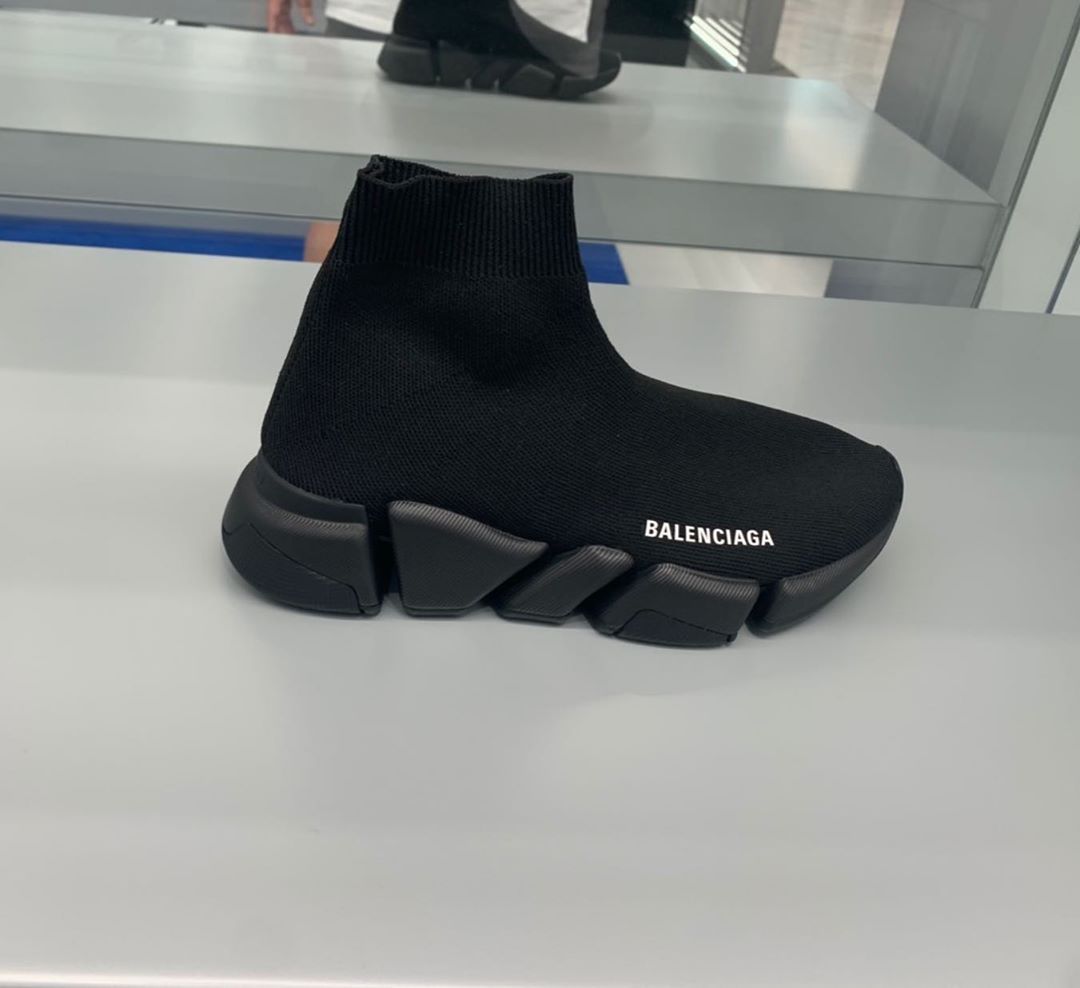 Balenciaga Black Speed Recycle Sock Sneakers In Black