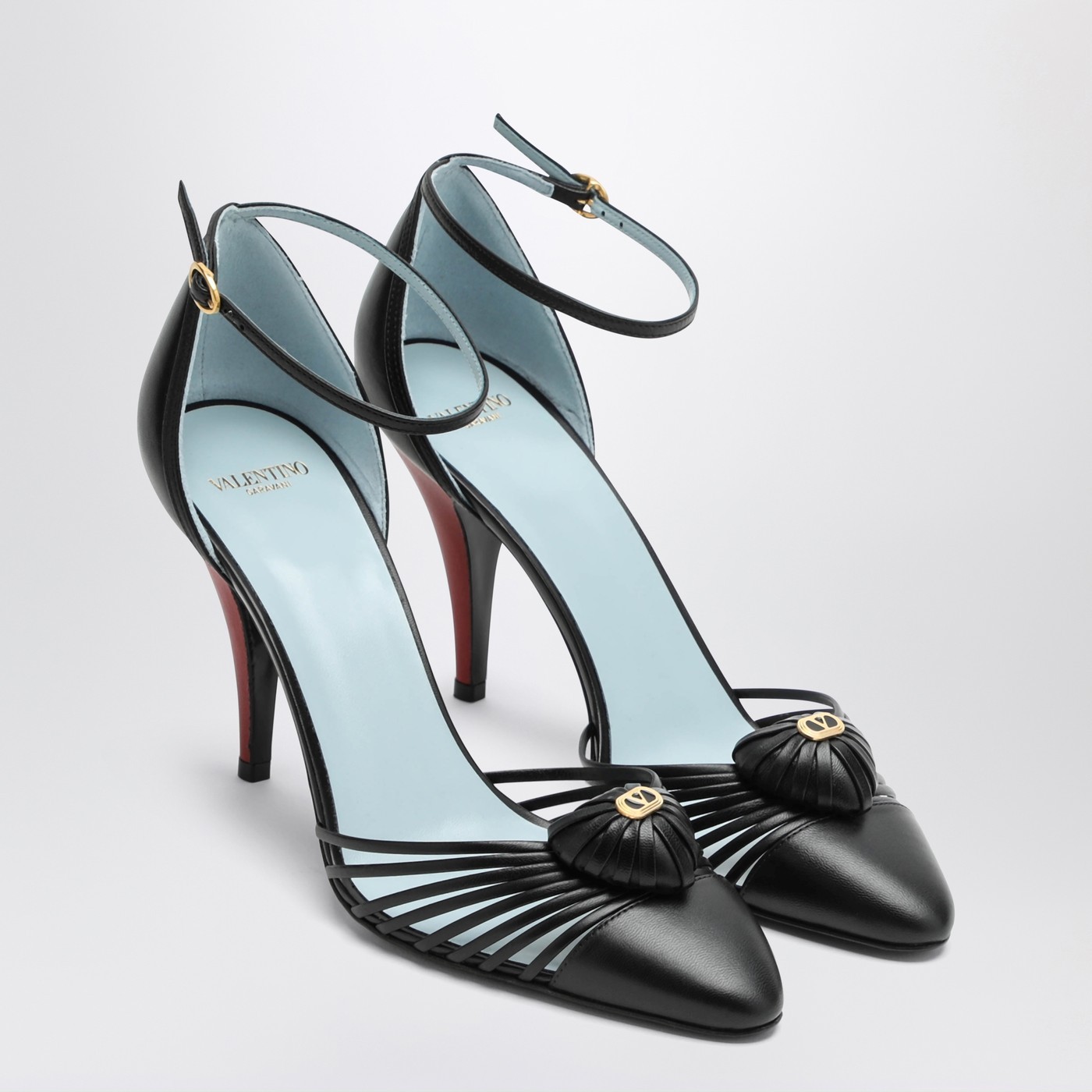 Valentino Cage Toe High Heel Sandals In Black