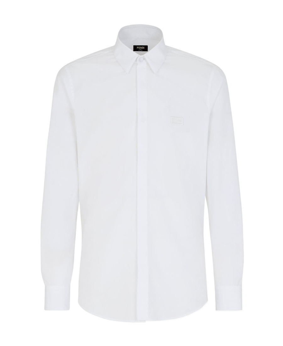 Fendi Long-sleeve Cotton Shirt In White