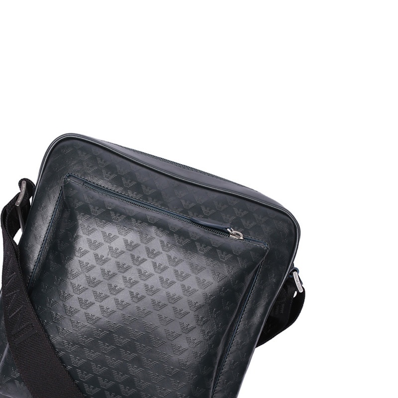 Emporio Armani Logo Details Satchel In Black