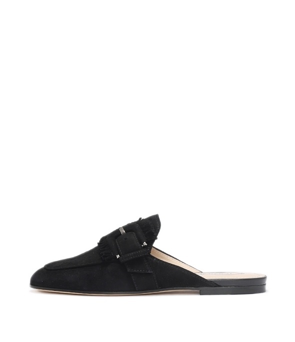 Tod's Fringed Buckle-less Muller Shoes In Black
