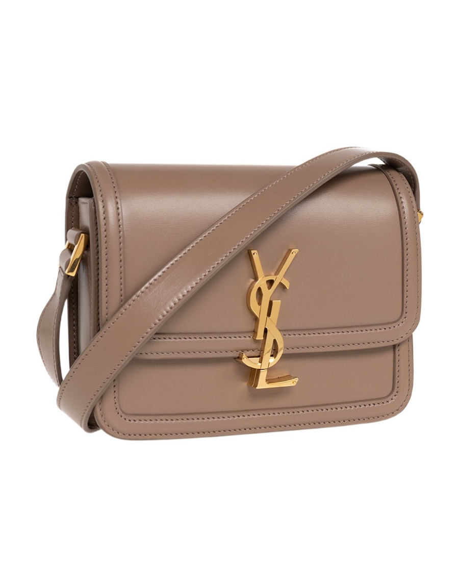 Saint Laurent Logo Shoulder Bag In Brown