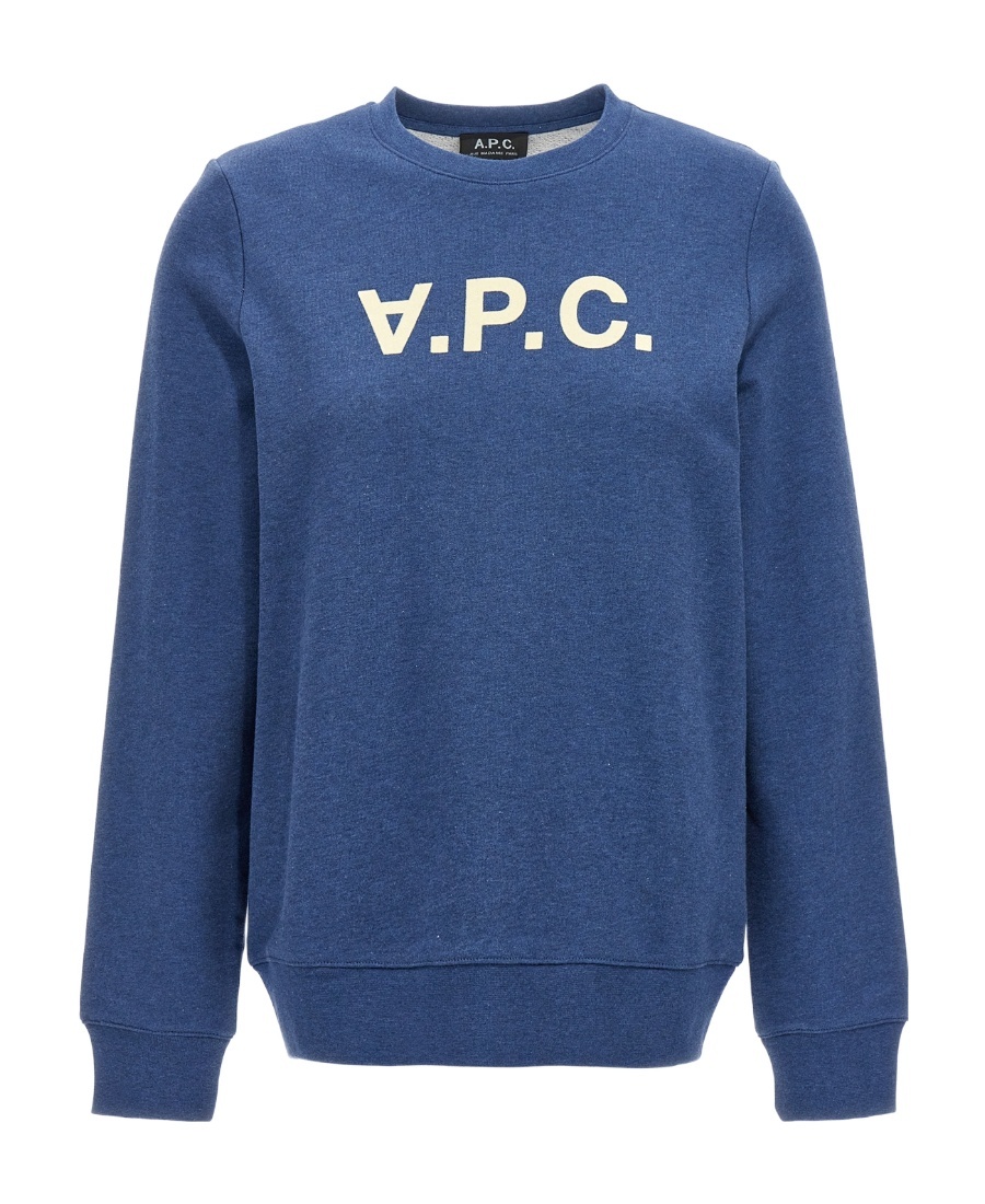 Apc Mélange Logo-print Sweatshirt In Blue