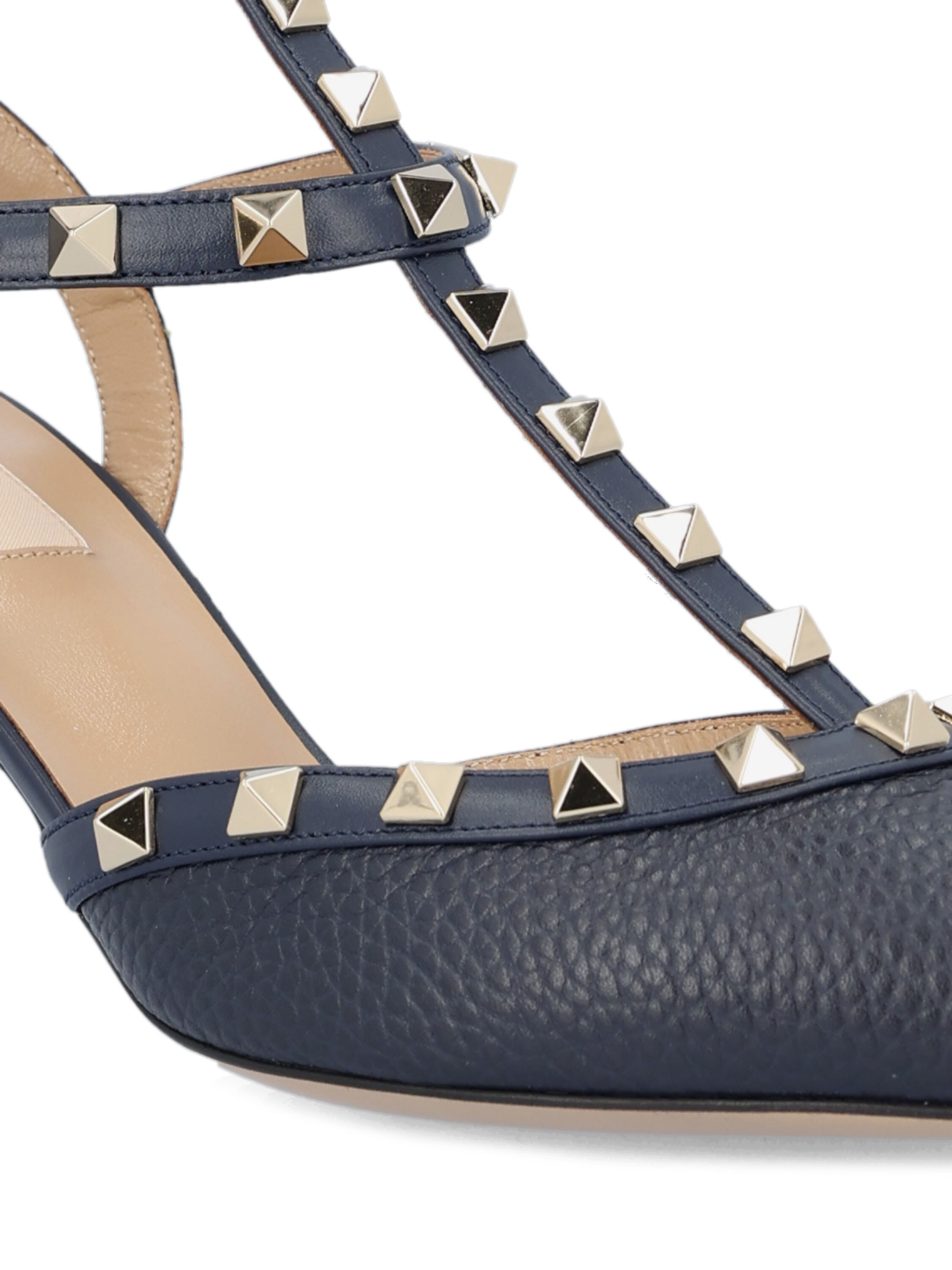 Valentino Rockstud Leather Slingback Pumps In Black
