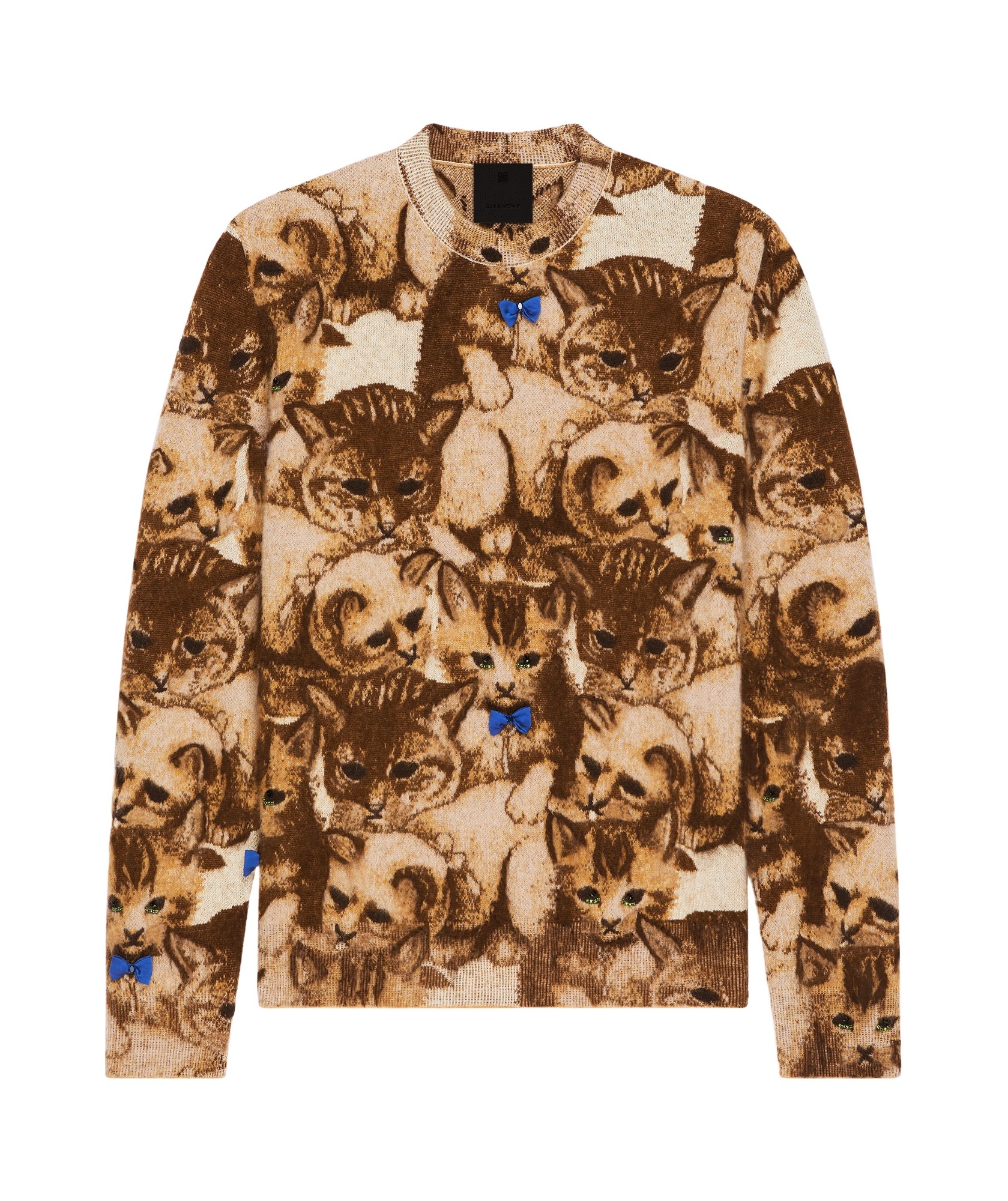 GIVENCHY SWEATER IN CAT JACQUARD WITH CRYSTALS DETAILS