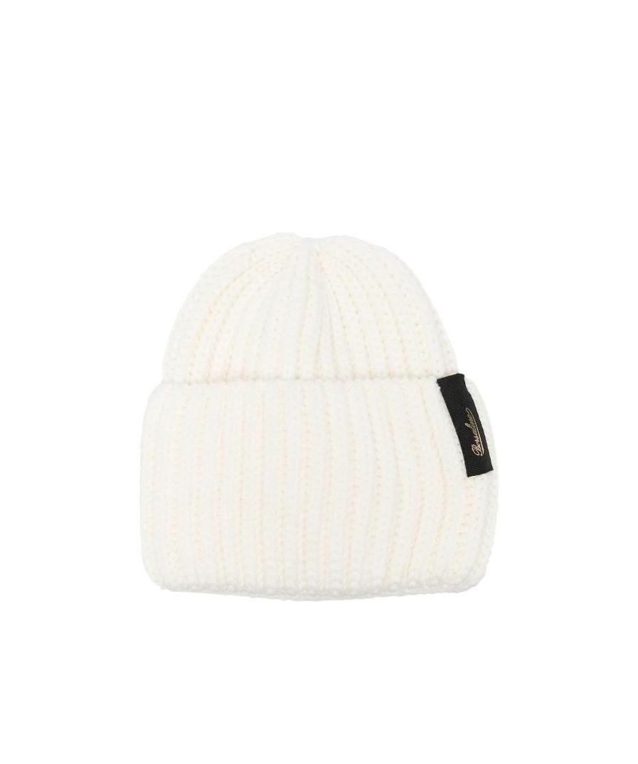 Borsalino Bell Knitted Beanie In White