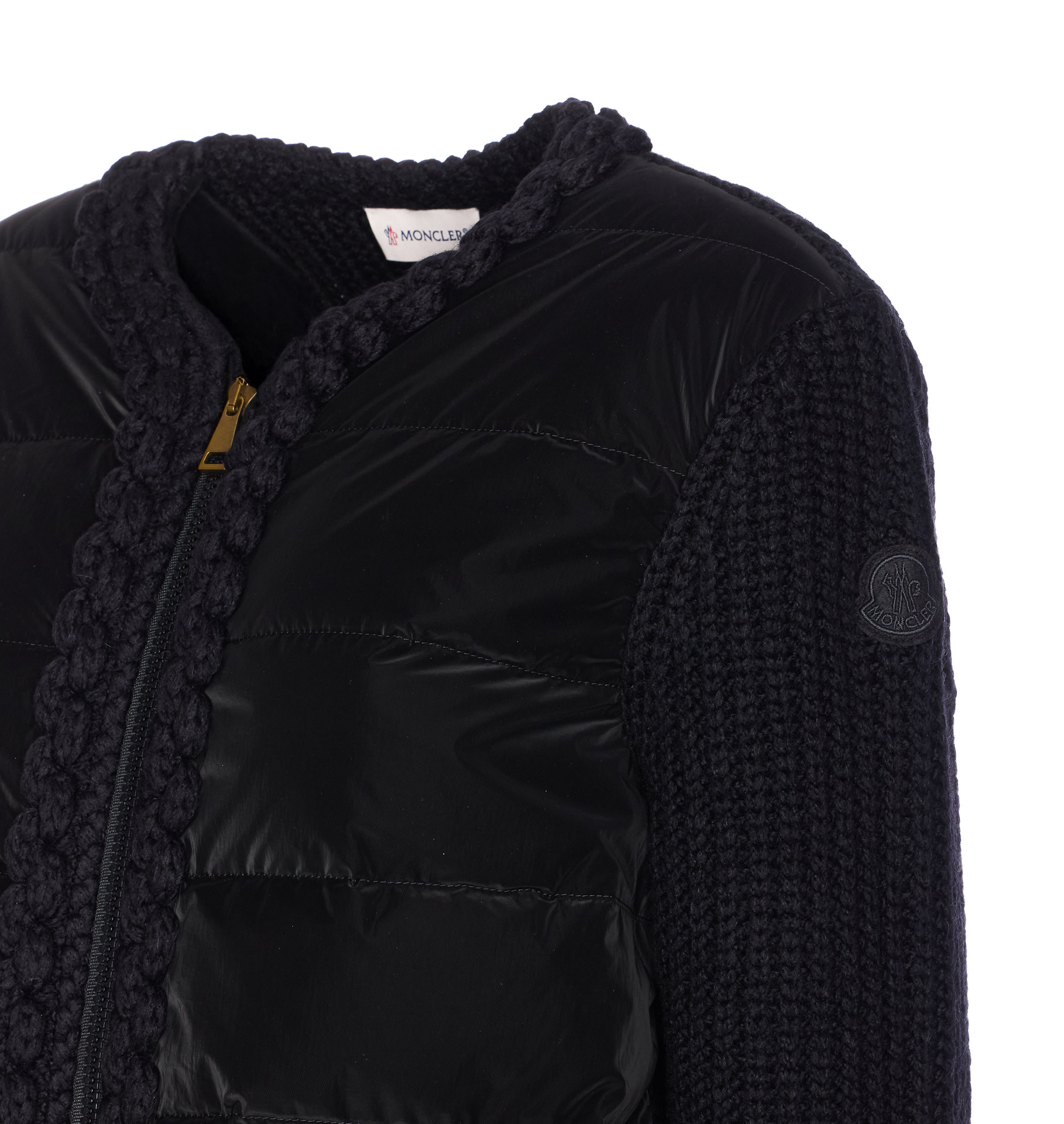Moncler Long-sleeved Down Jacket In Black