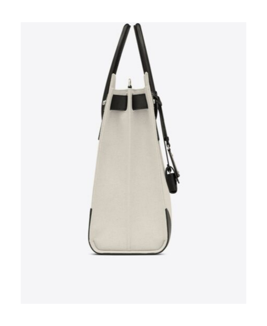 Saint Laurent Large Sac De Jour Canvas Tote Bag In White