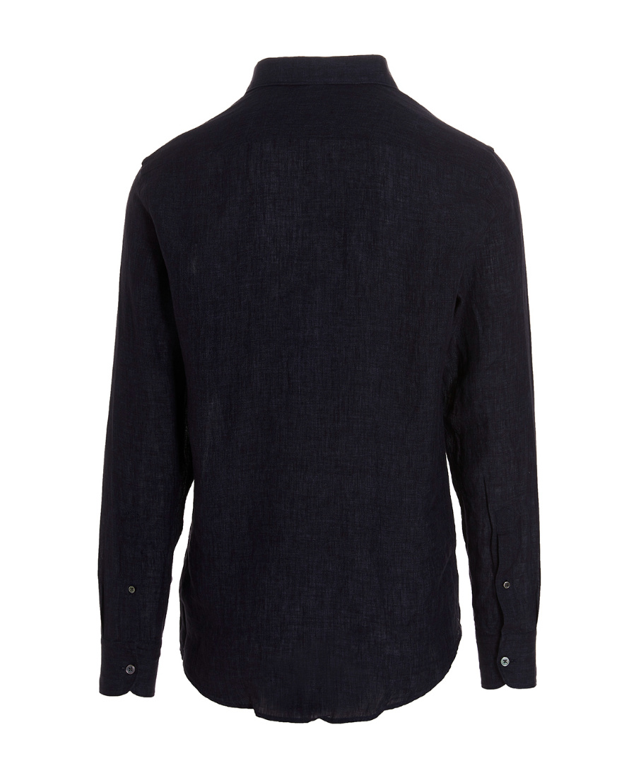 Shop Zegna Long-sleeve Linen Shirt In Black