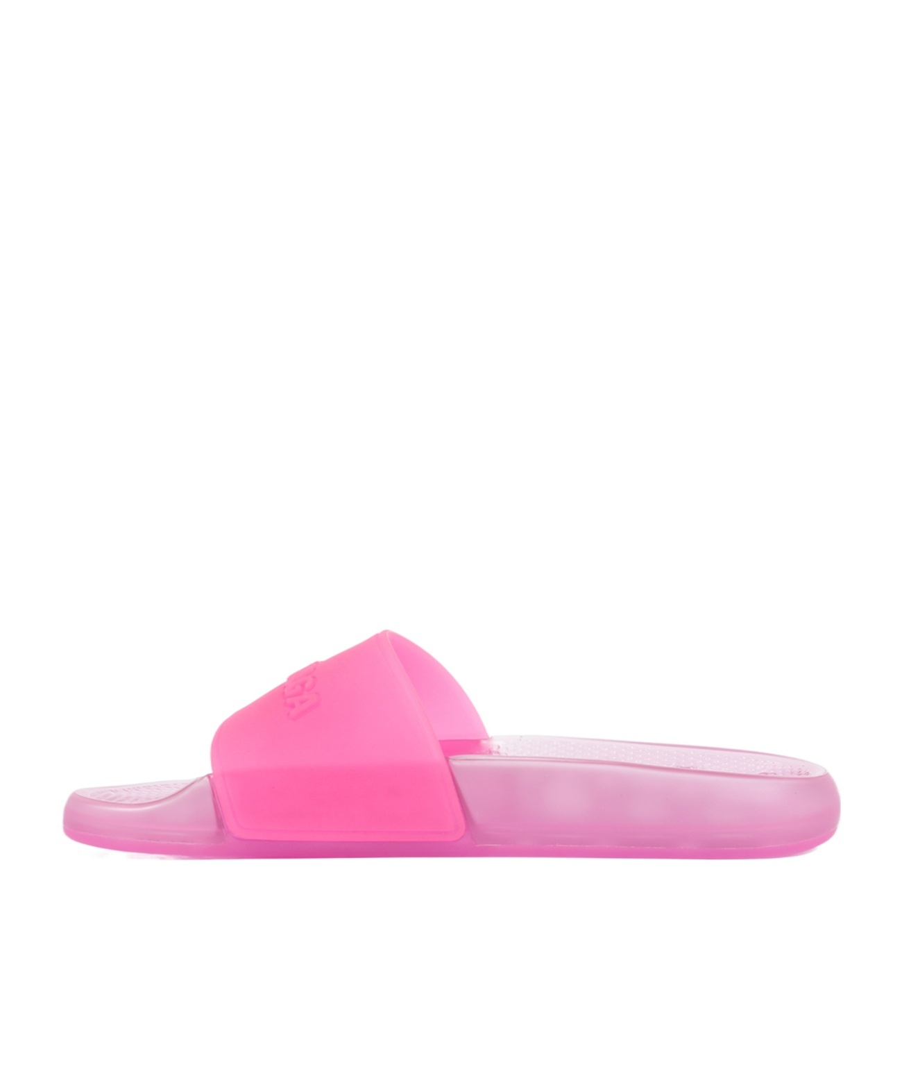 Balenciaga Pink Rubber Pool Transparent Slides Slippers In Pink