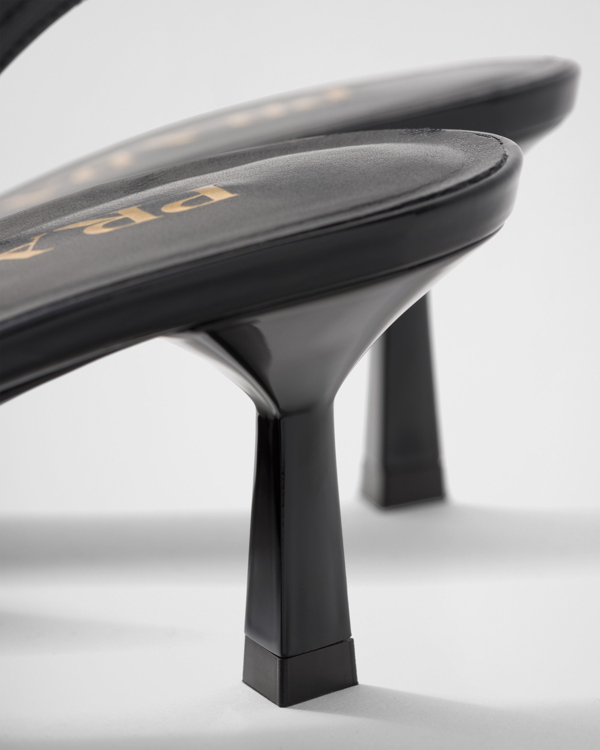 Prada 55 Slingback Pumps In Patent Leather In Black