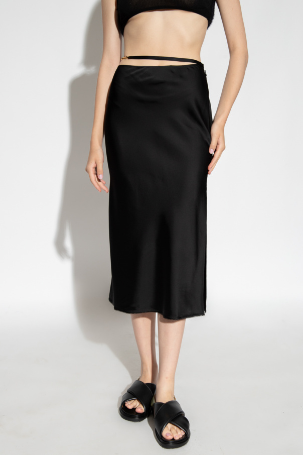 Jacquemus Strap-detail High-waisted Skirt In Black