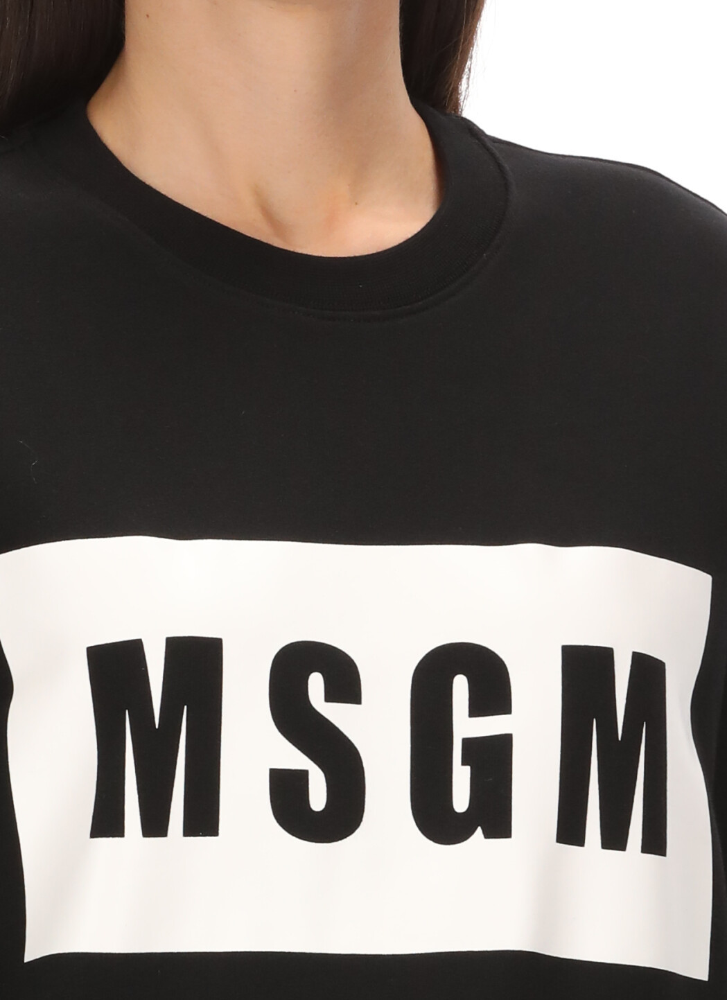 Msgm Logo-print Long-sleeve Sweatshirt In Black