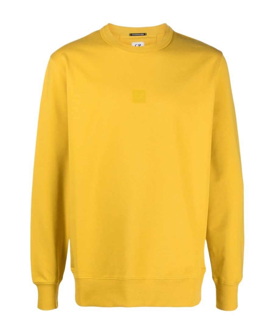 C.p. Company Logo-print Stretch-cotton Sweatshirt In Yellow