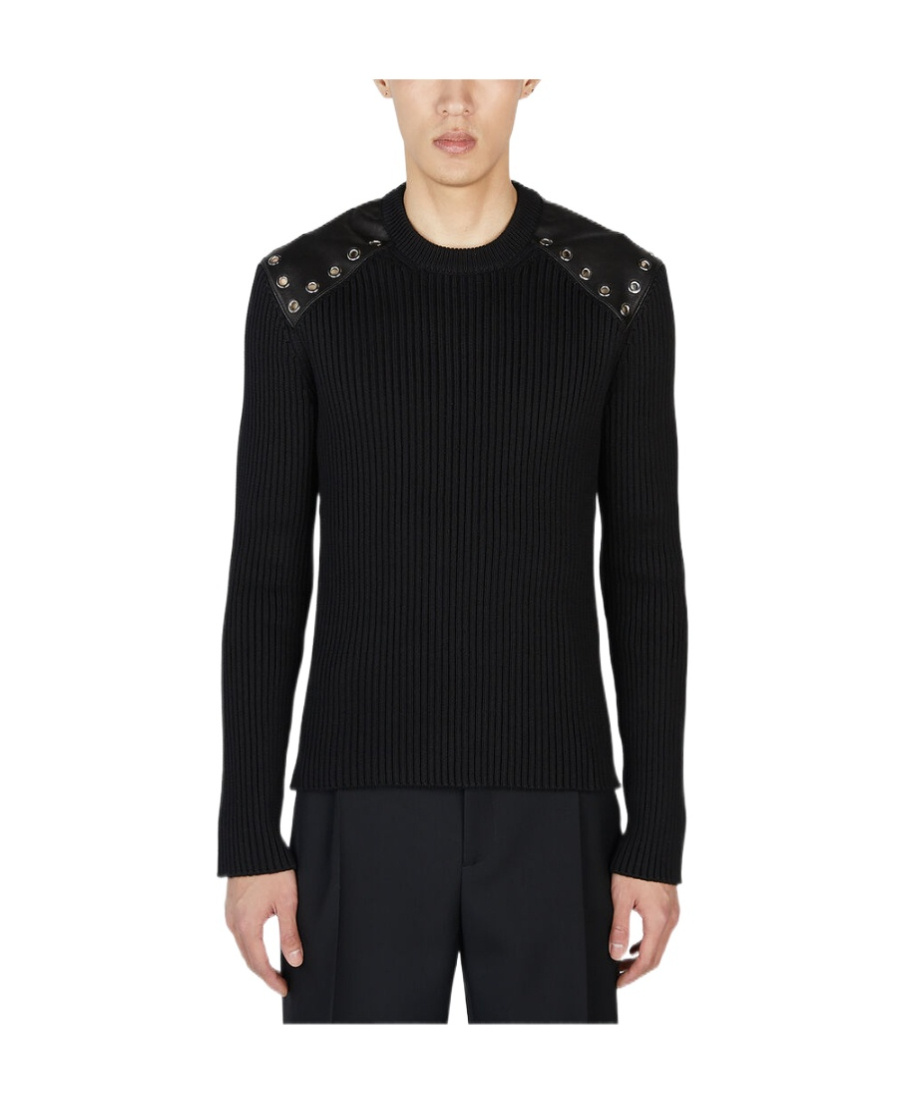 Alexander Mcqueen Eyelet Embellished Jumper In Black