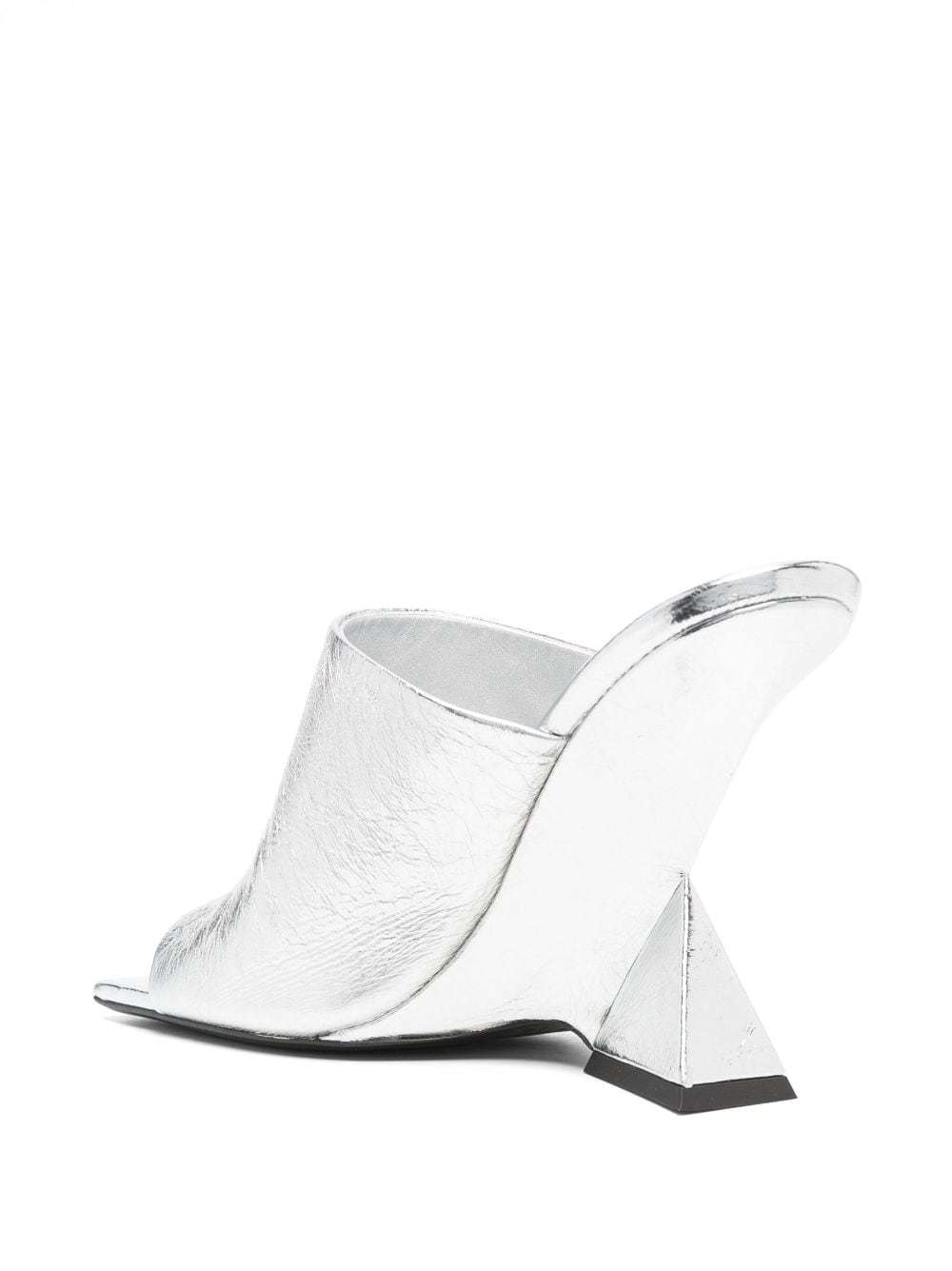 Attico Cheope 105mm Laminated Leather Mules In White