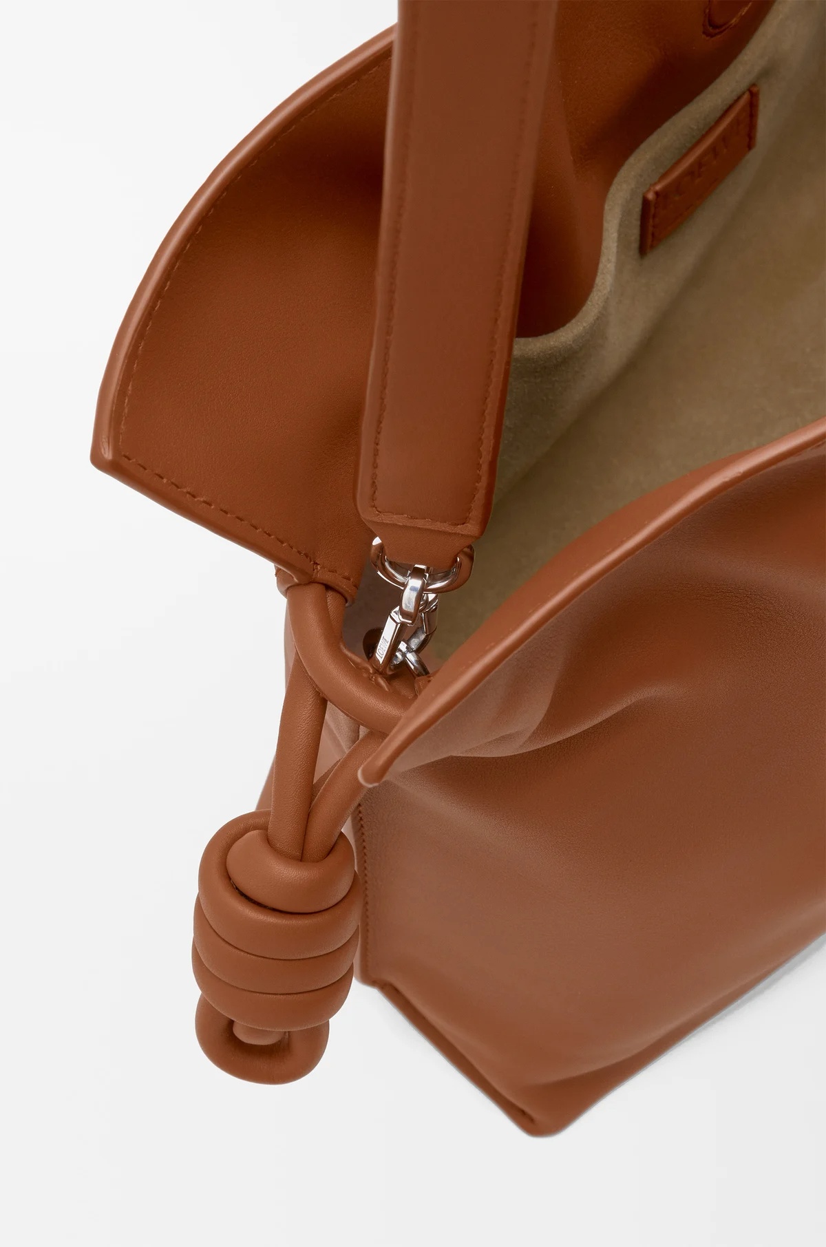 Loewe Medium Leather Flamenco Clutch Bag In Brown