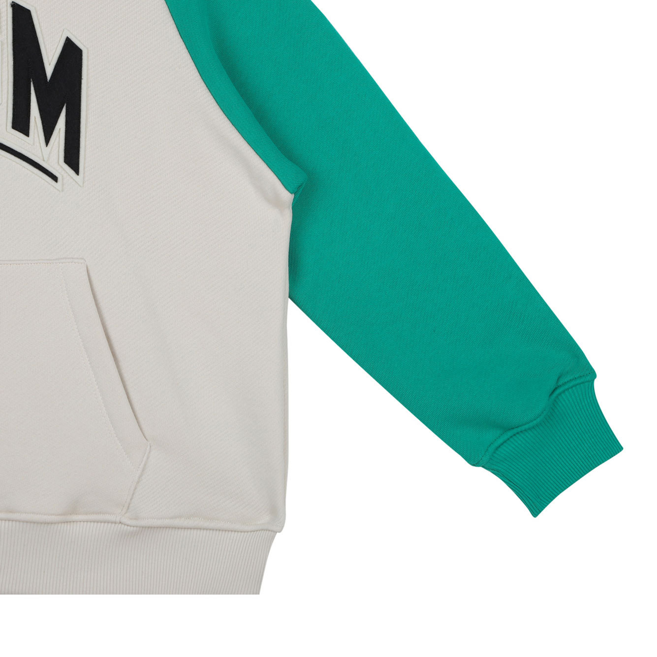 Shop Msgm Logo-patch Hoodie In Green