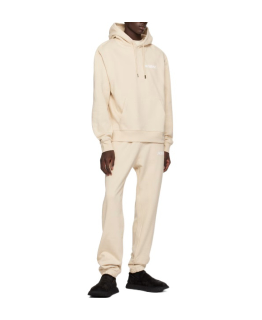 Jacquemus Le Sweatshirt Embroidered Logo Hoodie In Neutral
