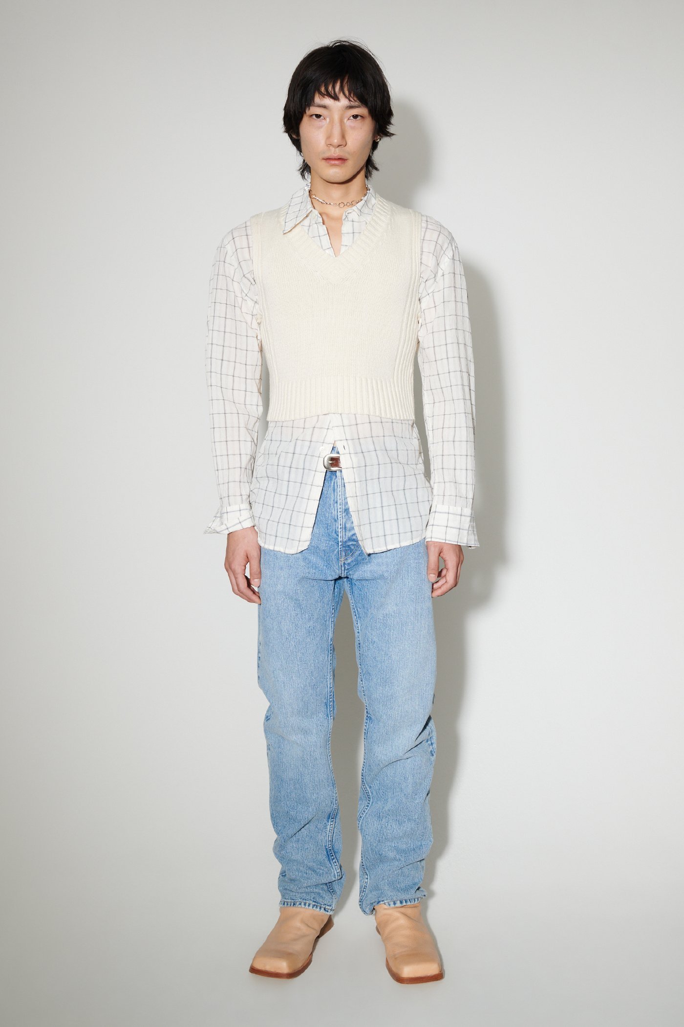 Our Legacy V-neck Cotton Vest In White