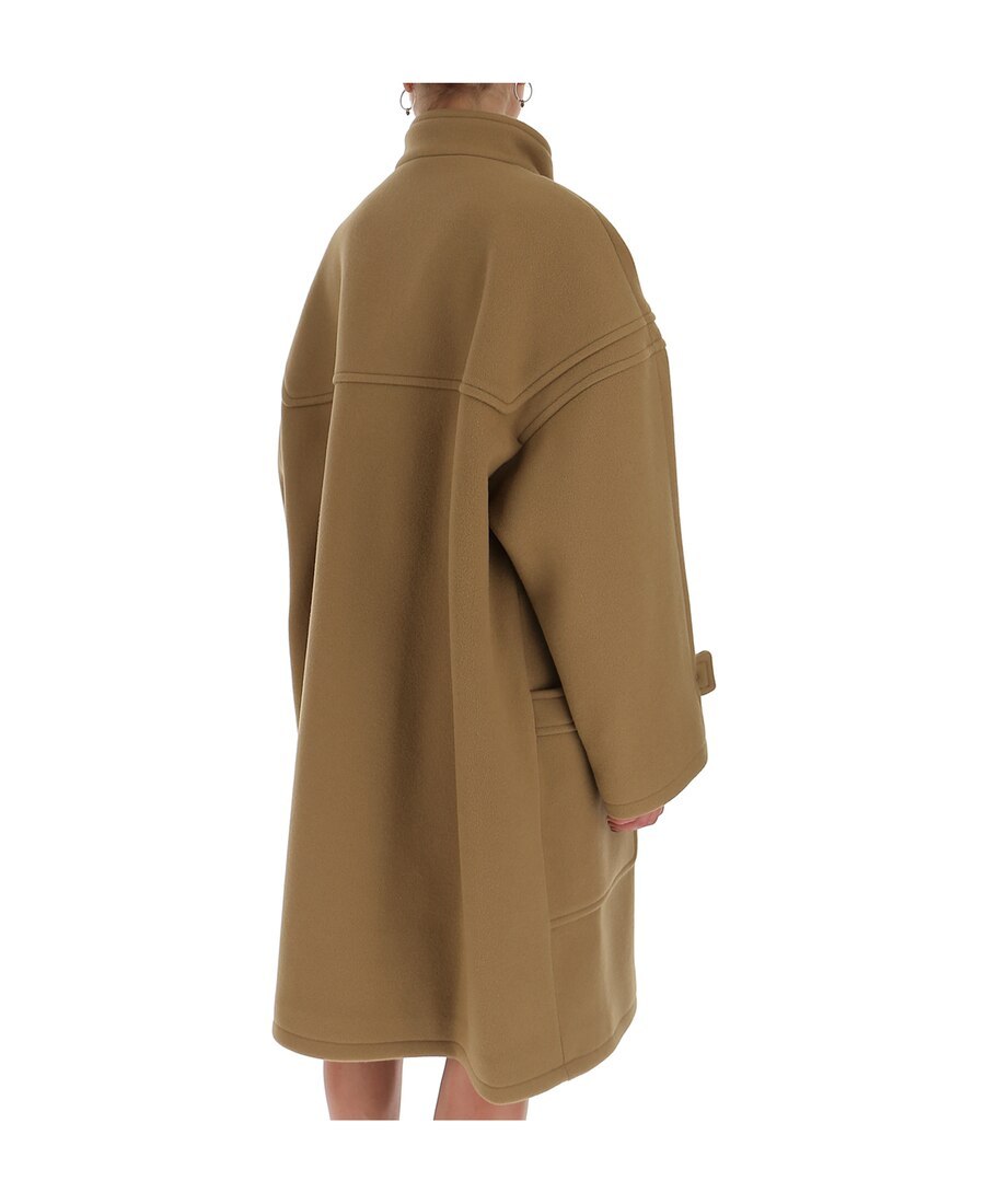 Celine Oversized High-neck Coat In Camel