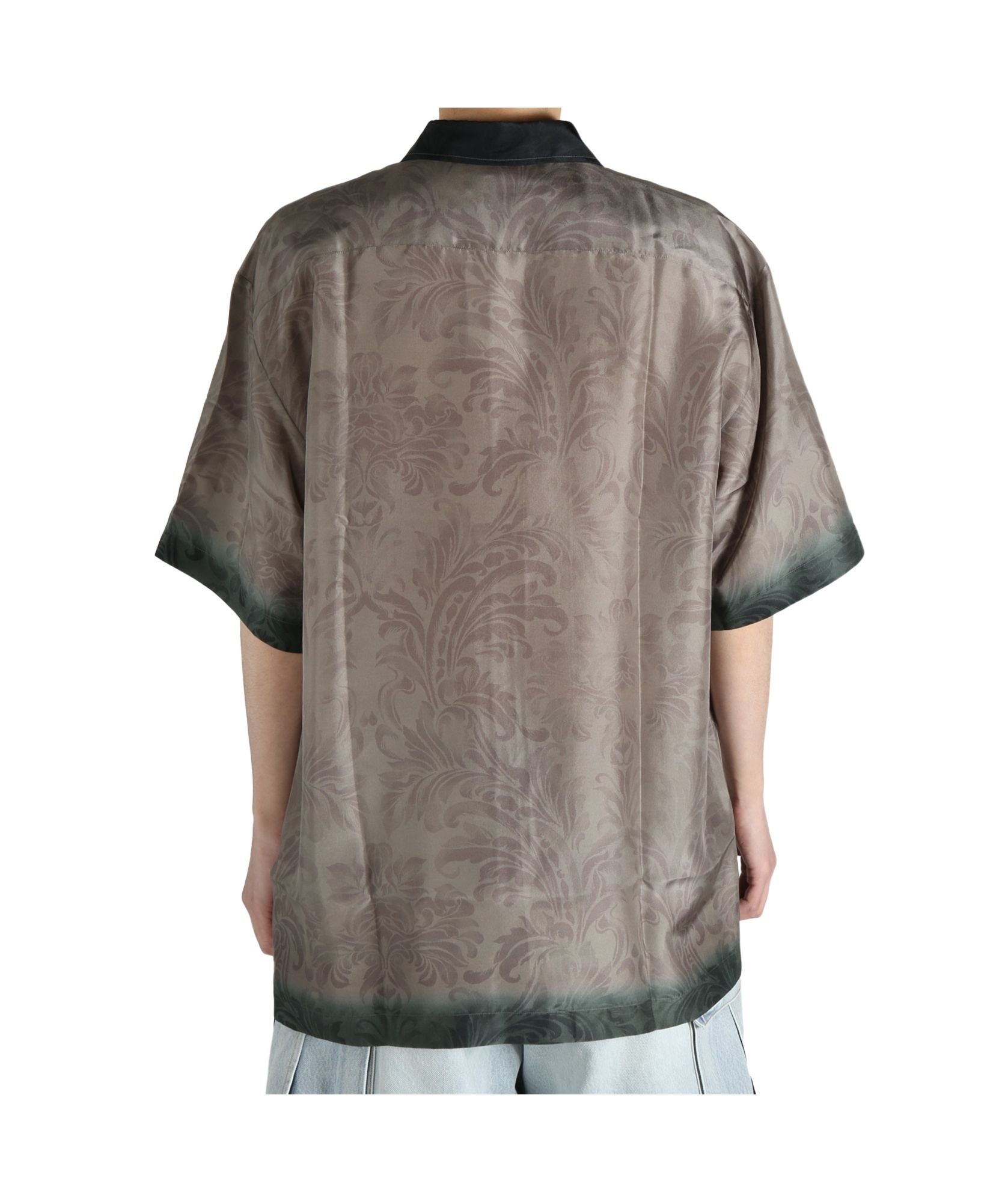 Dries Van Noten Cassidye Silk Shirt In Gray