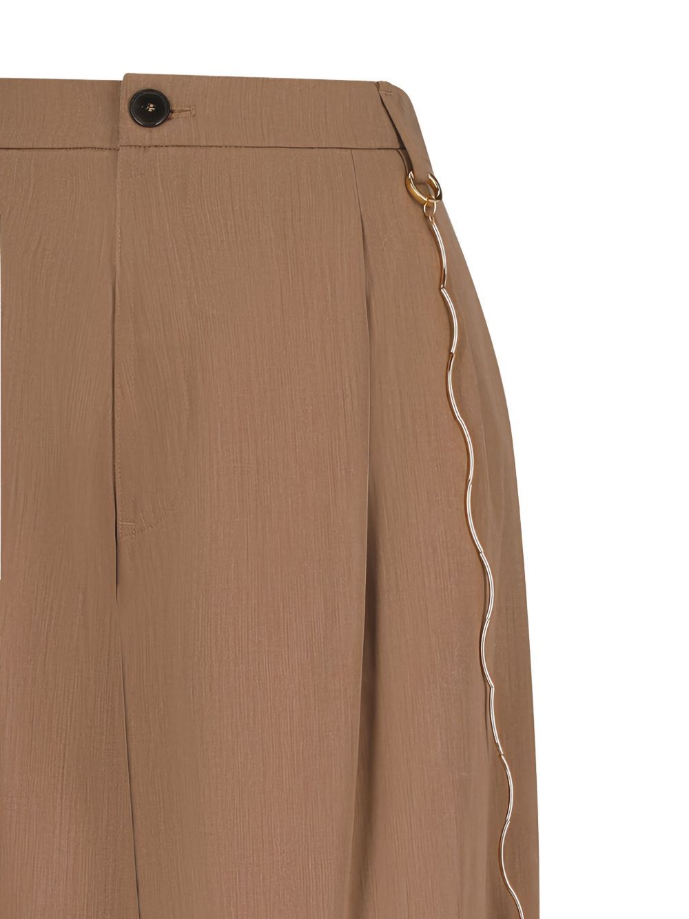 Darkpark Tailored Beige Trousers With Textured Finish In Brown