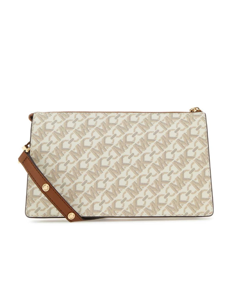 Michael Michael Kors Monogram-jacquard Crossbody Bag In Nude