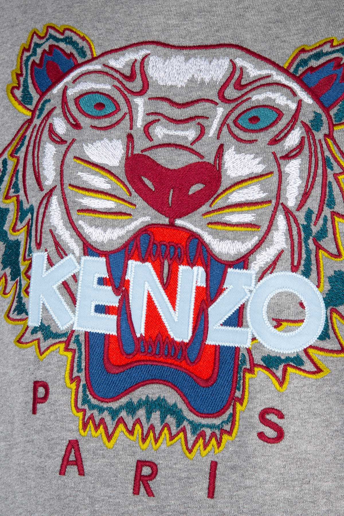 Kenzo Tiger Embroidered Hooded Hooded Hoodie In White