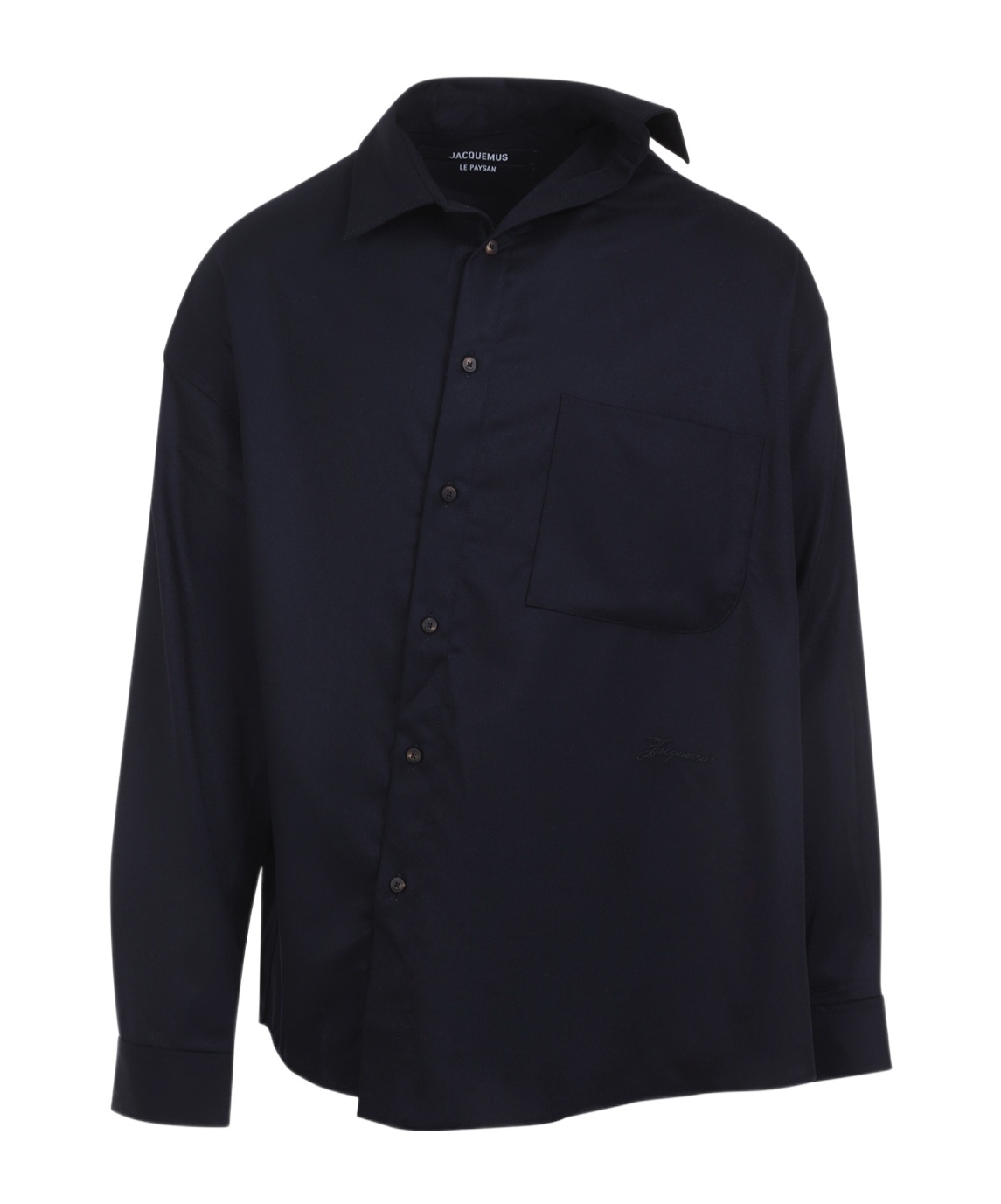 Jacquemus Long Sleeve Checkered Shirt Chest Pocket In Blue