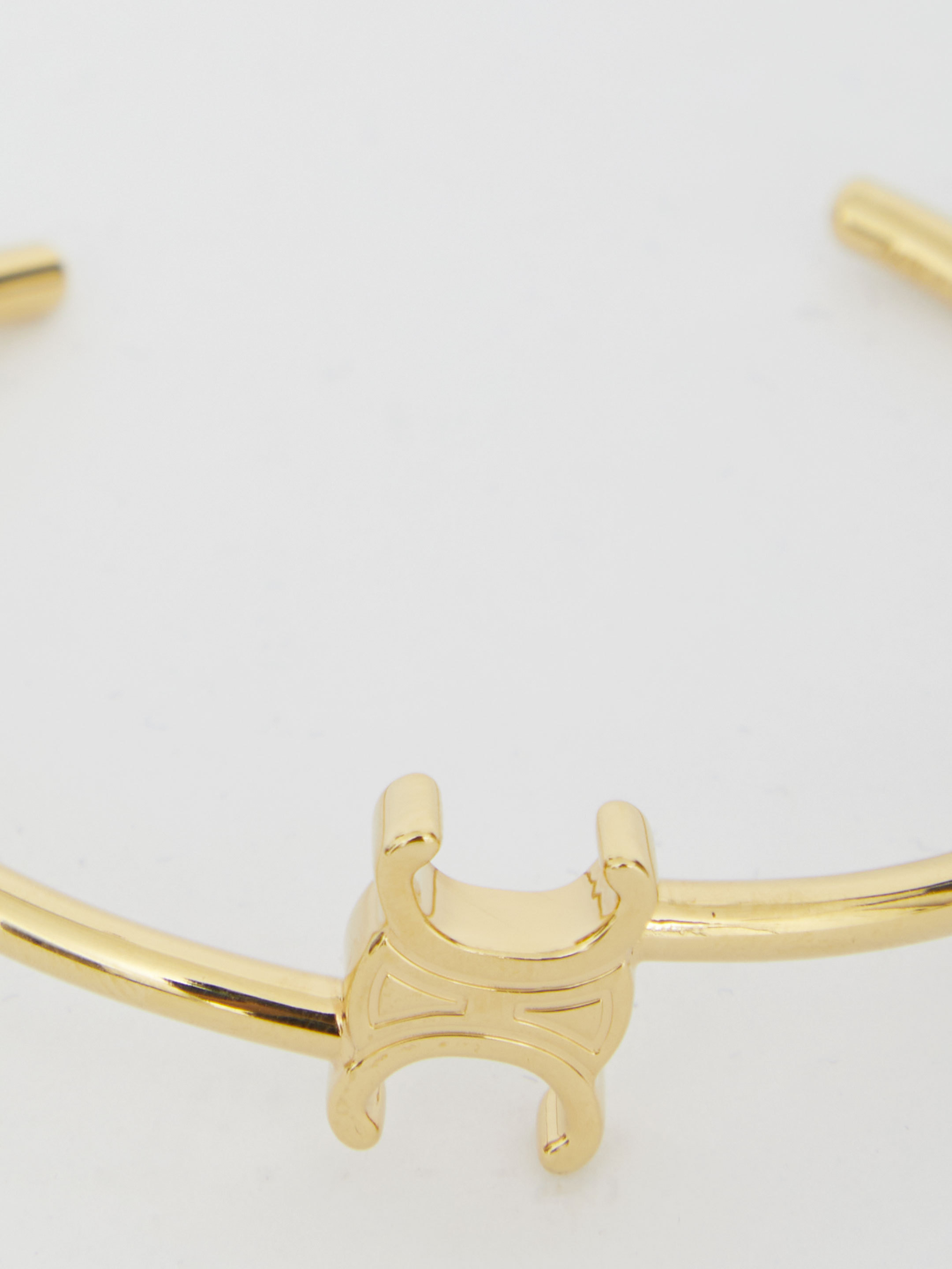 Celine Triomphe Asymmetric Asymmetrical Bracelet In Yellow