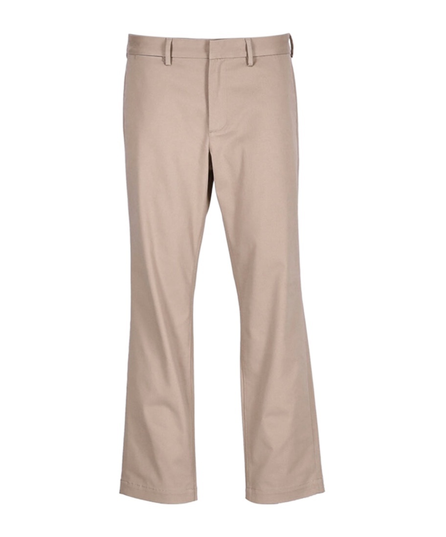 Saint Laurent Button Detailed Straight Leg Pants In Nude