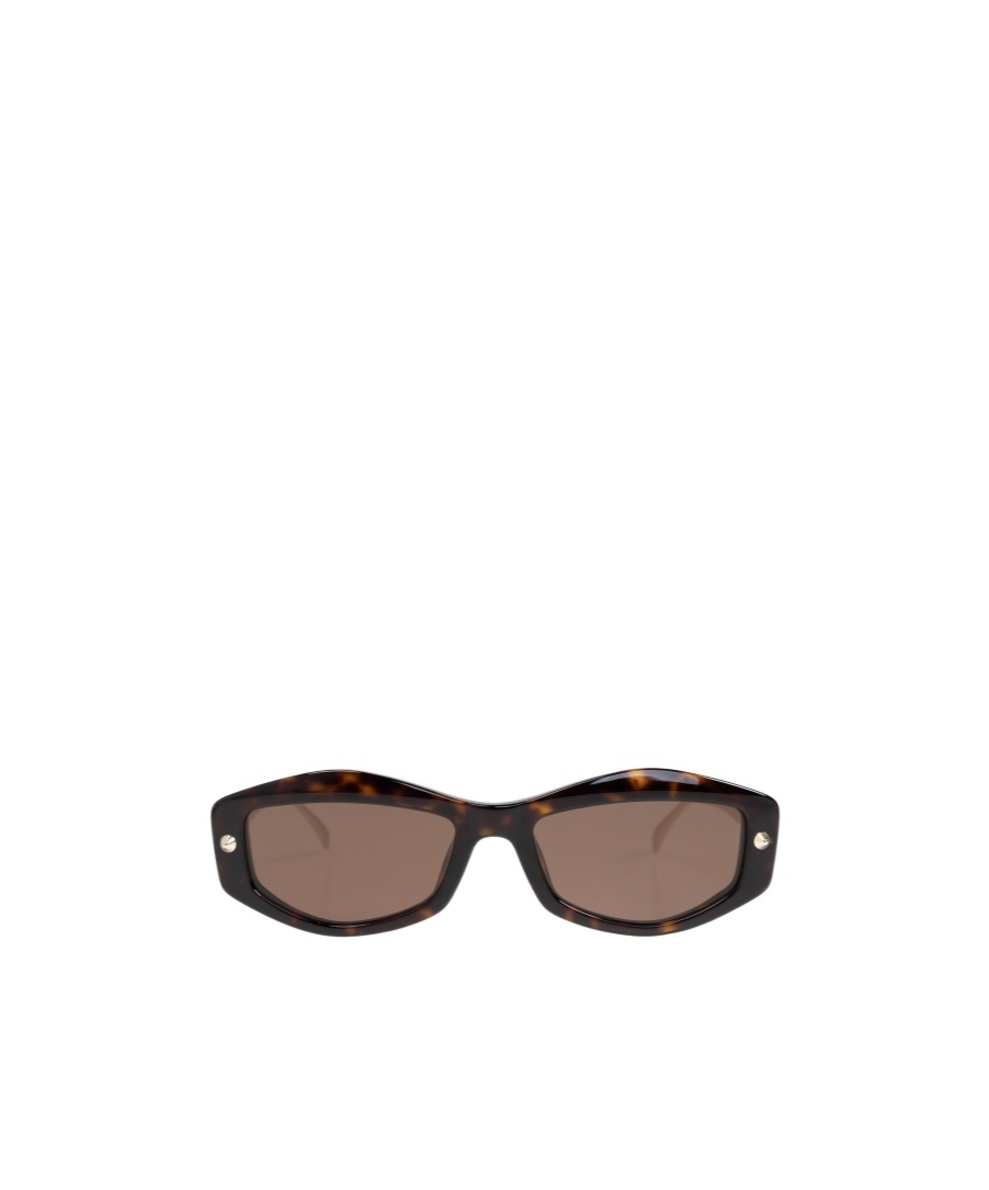 Alexander Mcqueen Eyewear Rectangle Frame Sunglasses In Brown