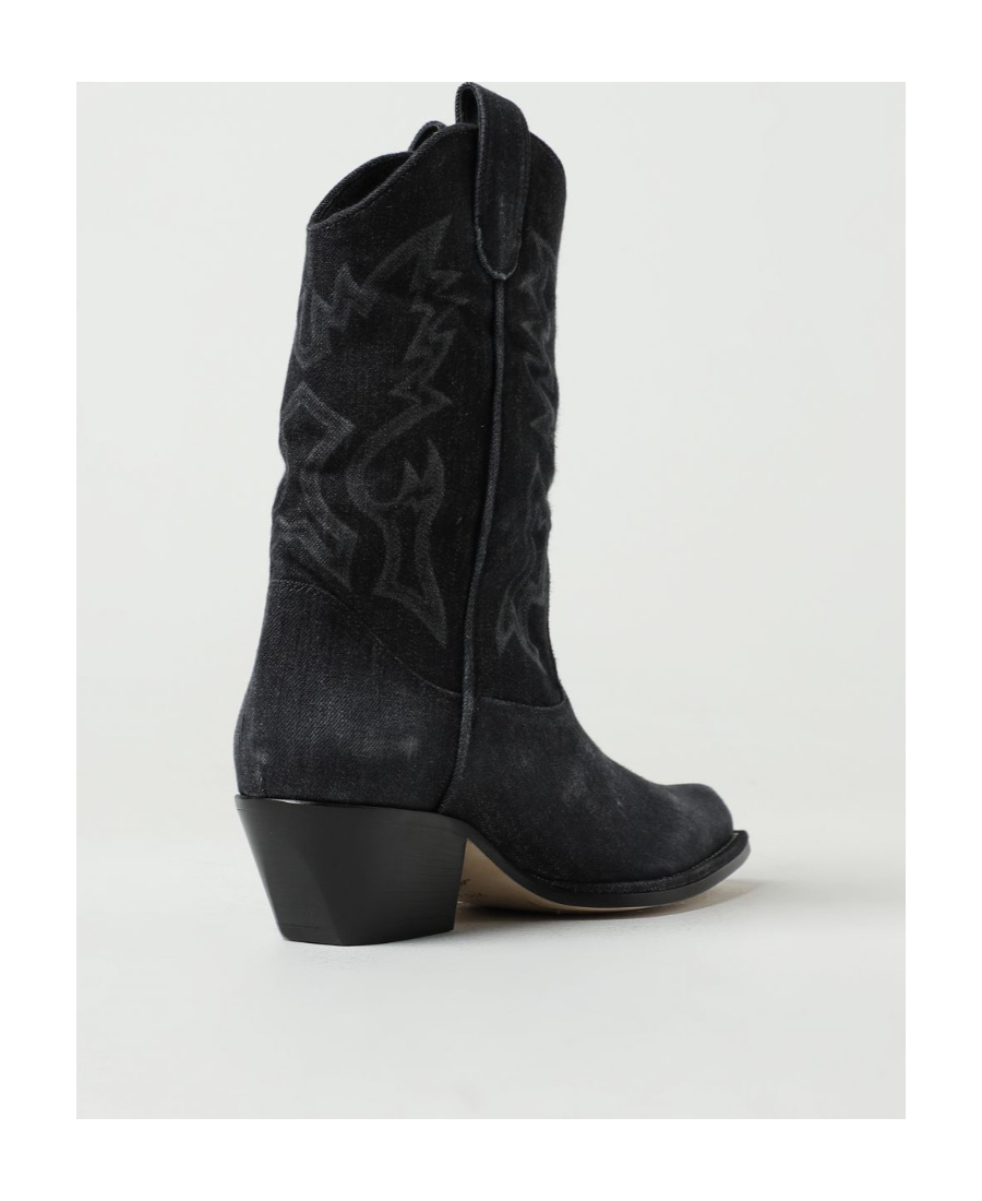 Shop Vic Matie Westy 50mm Denim Boots In Black